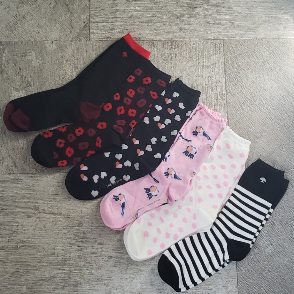 6 pairs of Kate Spade crew socks